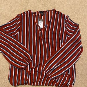 Rue21 Striped Criss Cross Blouse
